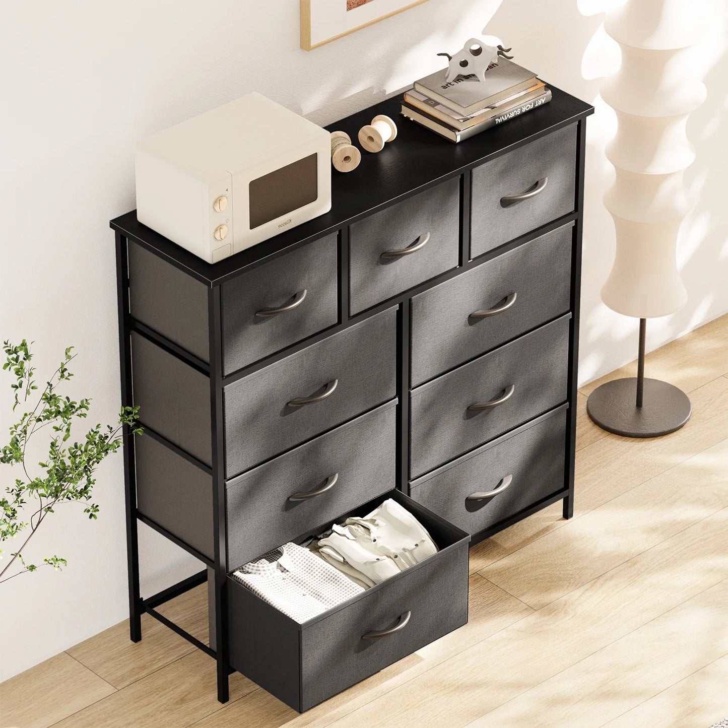 ZUNMOS Fabric Dresser for Bedroom 9 Drawer