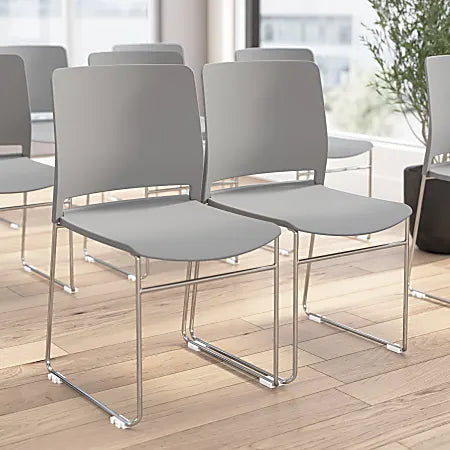 Bush Business Furniture Envision Plasstic Stackable Guest Chairs - Set of 2, Gray, Standard Delivery