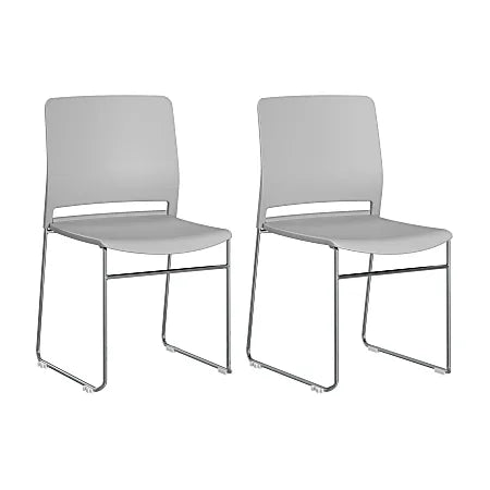Bush Business Furniture Envision Plasstic Stackable Guest Chairs - Set of 2, Gray, Standard Delivery
