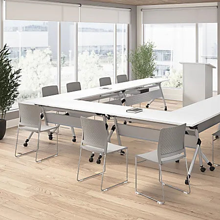 Bush Business Furniture Envision Plasstic Stackable Guest Chairs - Set of 2, Gray, Standard Delivery