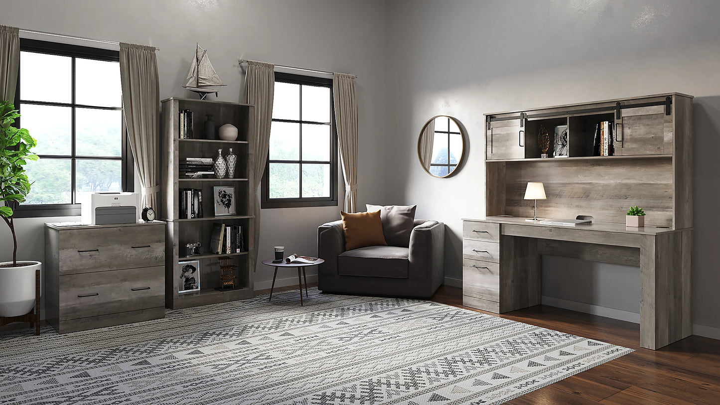 Realspace® Peakwood 71"H 5-Shelf Bookcase, Smoky Brown