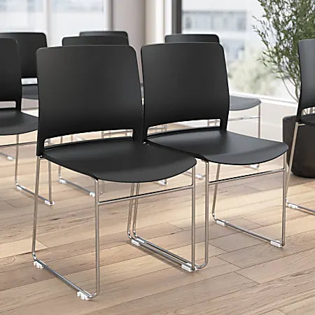 Bush Business Furniture Envision Plasstic Stackable Guest Chairs - Set of 2, Gray, Standard Delivery