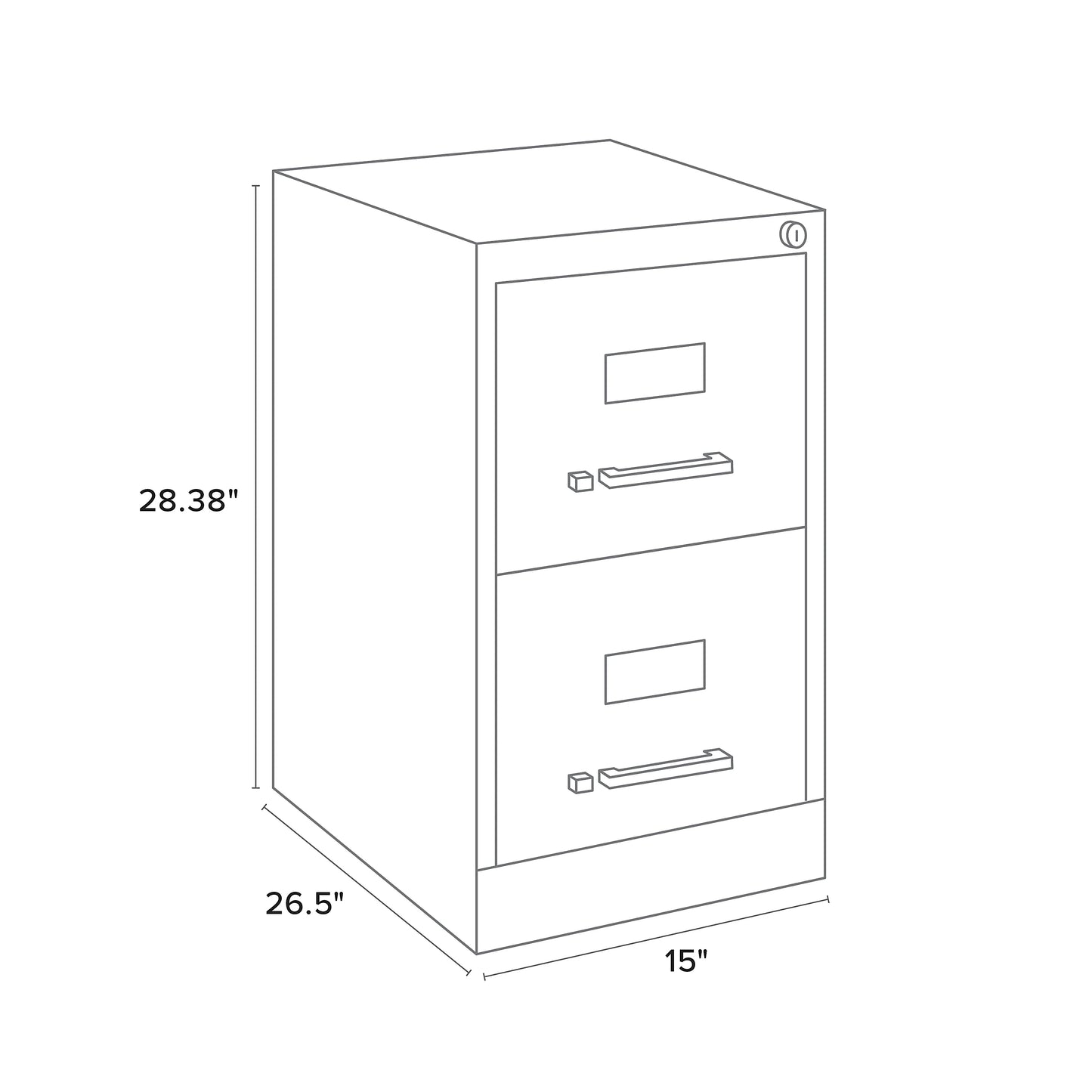 WorkPro® 26-1/2"D Vertical 2-Drawer Letter-Size File Cabinet, Black