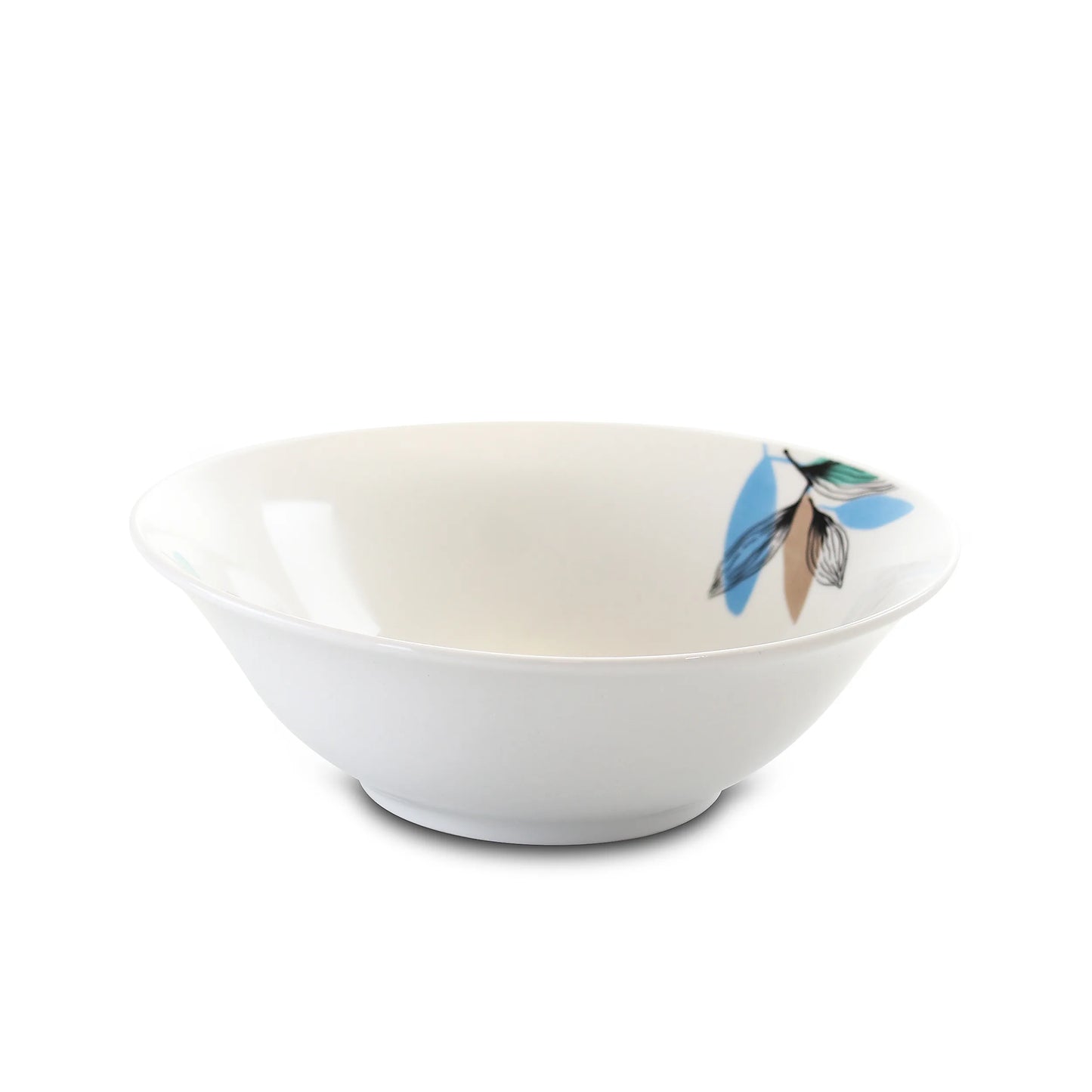 Gibson Home Vineyard Blue 12-Piece Round Fine Ceramic Dinnerware Set, White